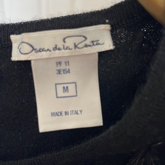 Oscar de la Renta cashmere, sequin and ostrich feather top - Picture 3 of 7